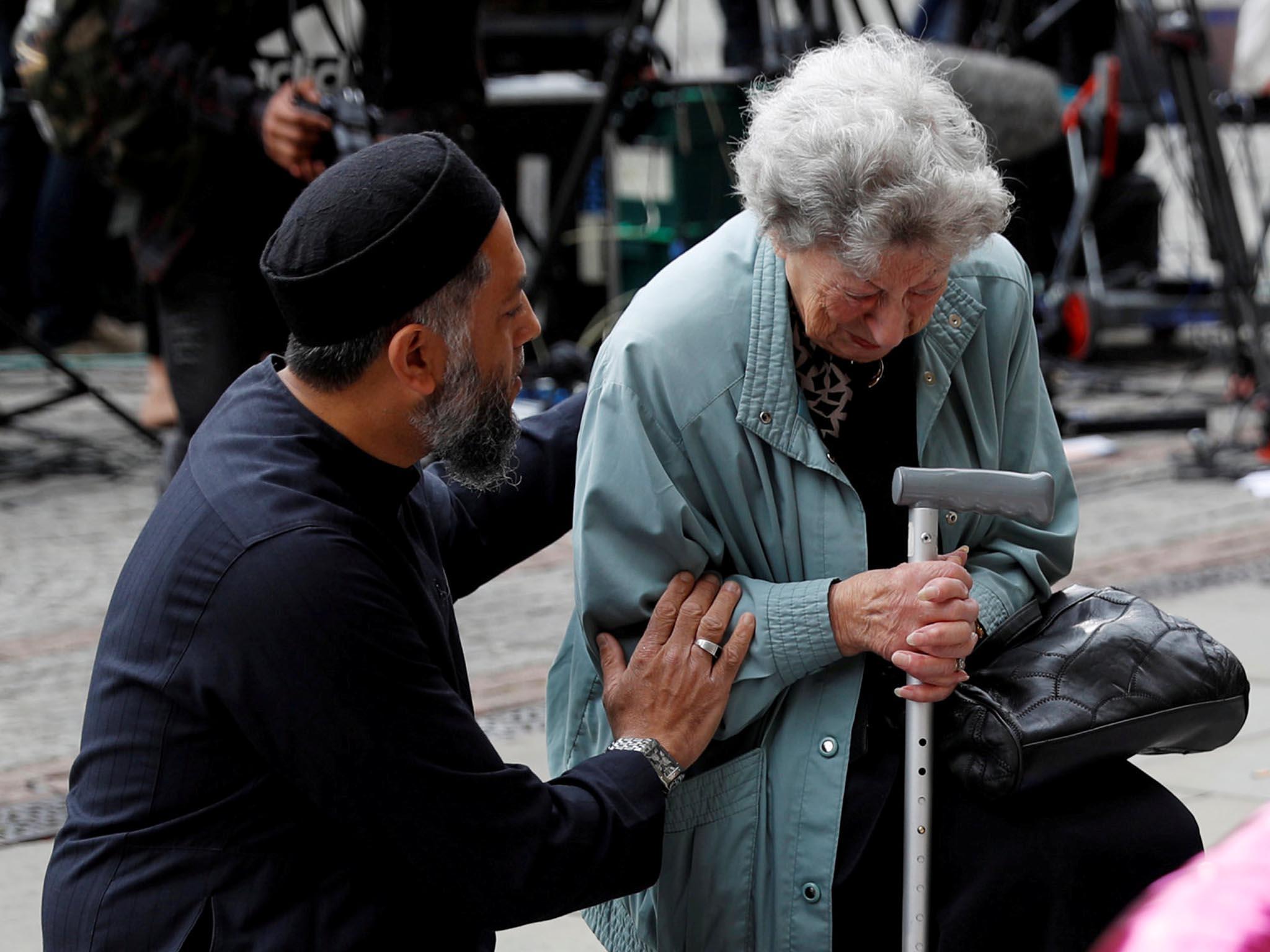 Thumbnail for Muslim man comforts elderly Jewish woman in symbol of Manchester's unity